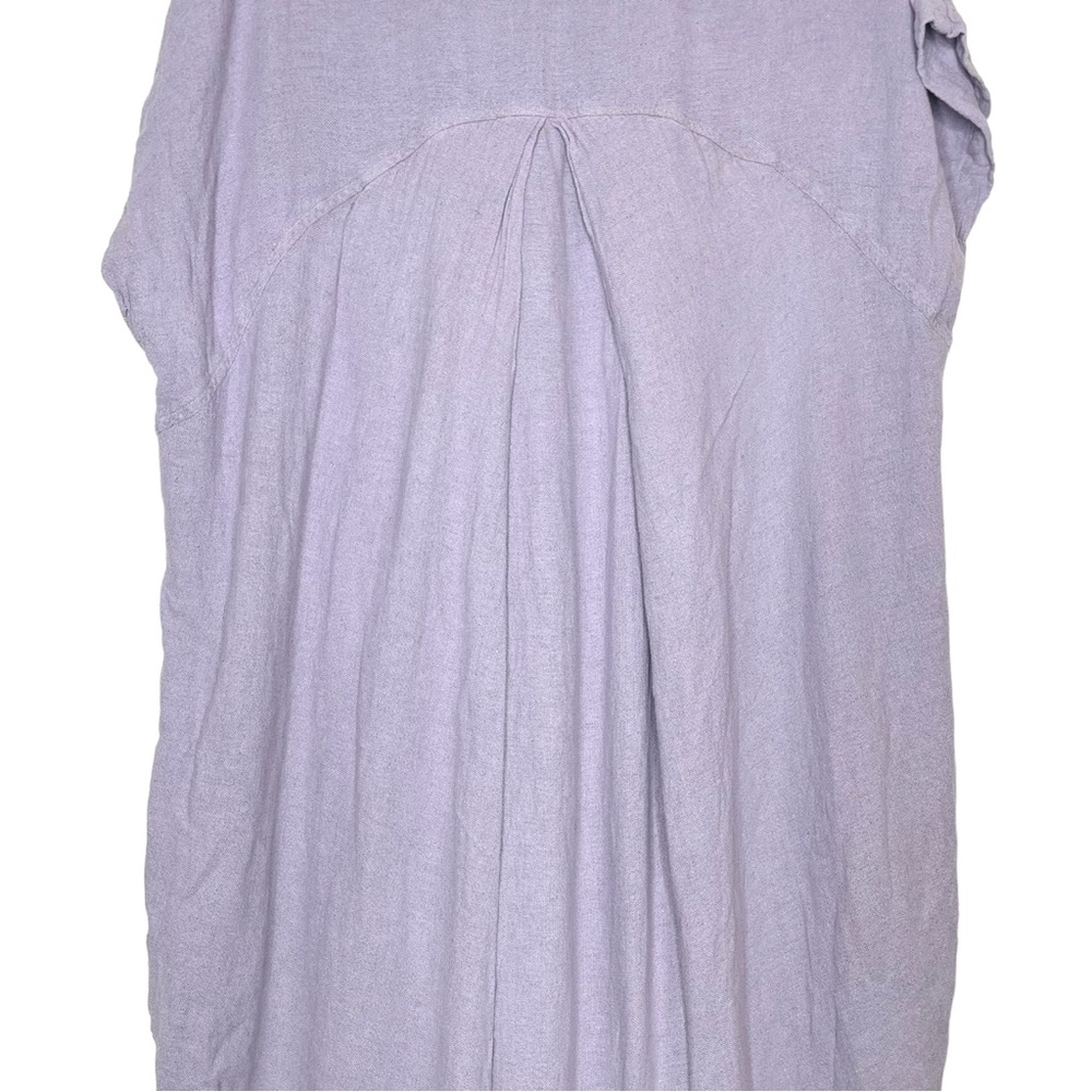Black Crane Lavender Linen Blend Pleated Cocoon Midi Dress - Small - Picture 11 of 12